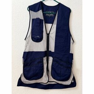Wild Hare Men's Large Left Range Vest Heatwave Shooting Navy Blue White